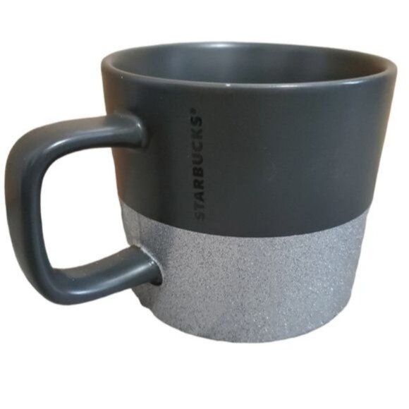 2018 Starbucks Ceramic Mug Cup Slate Gray Silver Glitter Sparkle Tall 12 OZ - Picture 2 of 13